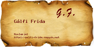 Gálfi Frida névjegykártya
